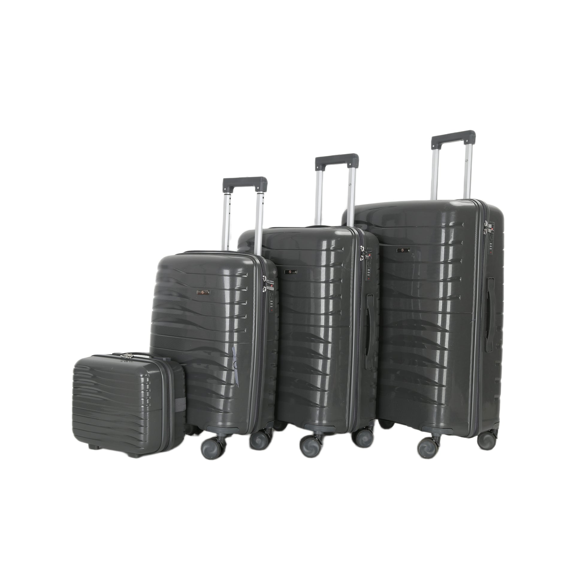 HT premium 4-piece luggage set Nomader Hard-shell 8 wheels with 1 year warranty