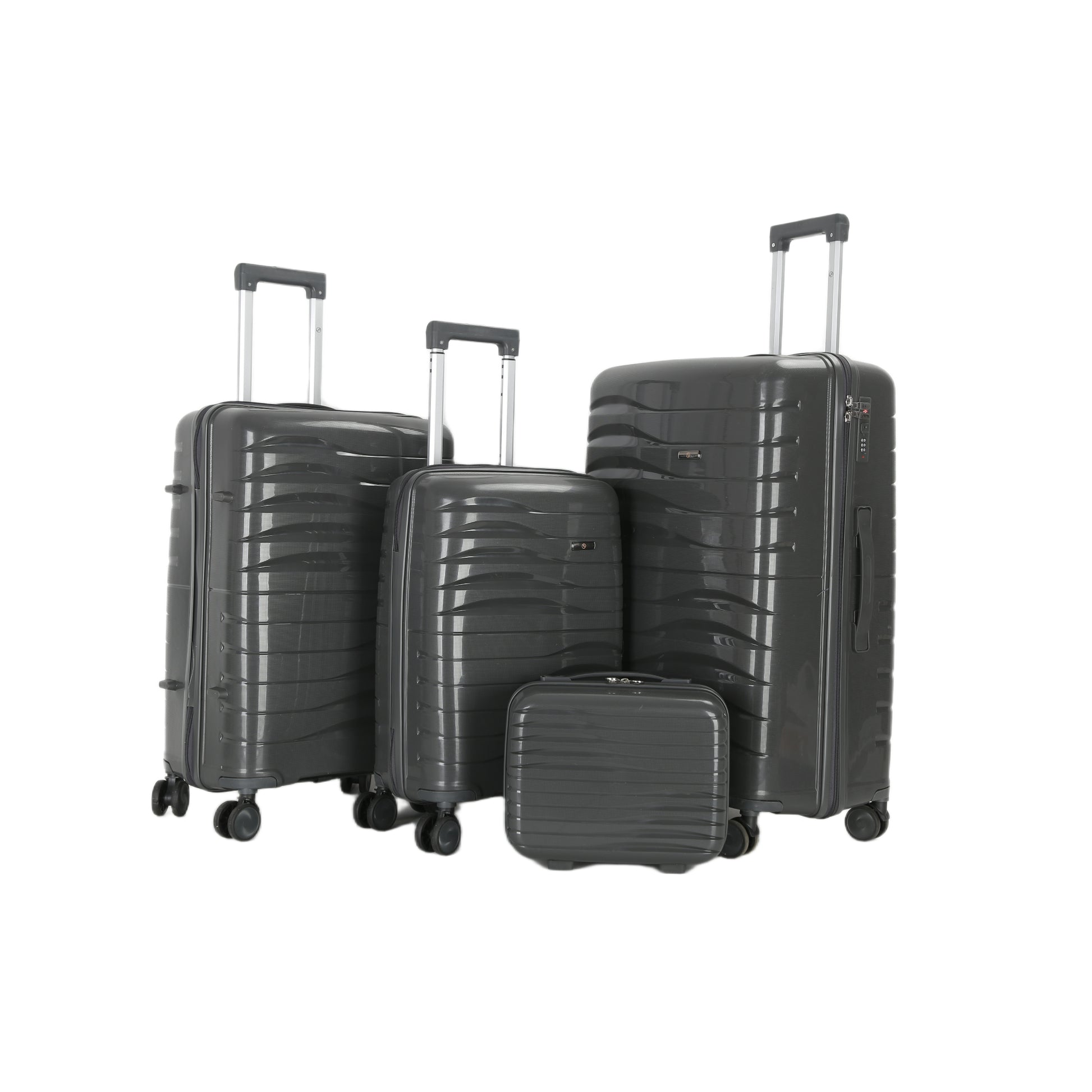 HT premium 4-piece luggage set Nomader Hard-shell 8 wheels with 1 year warranty
