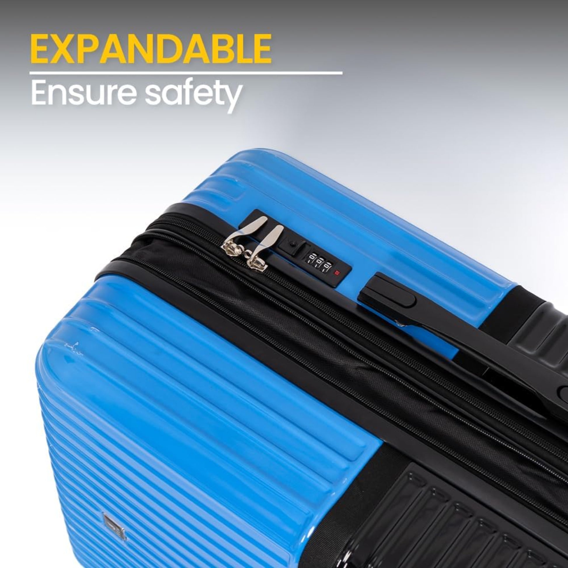 Jeem Expandable Luggage 3 Piece Set Trekker PC Suitcase Trolley