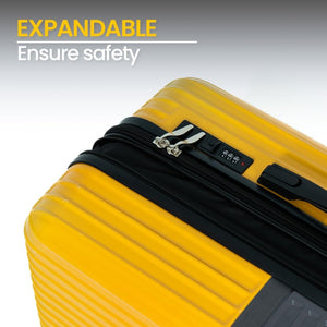 Jeem Expandable Luggage 3 Piece Set Trekker PC Suitcase Trolley