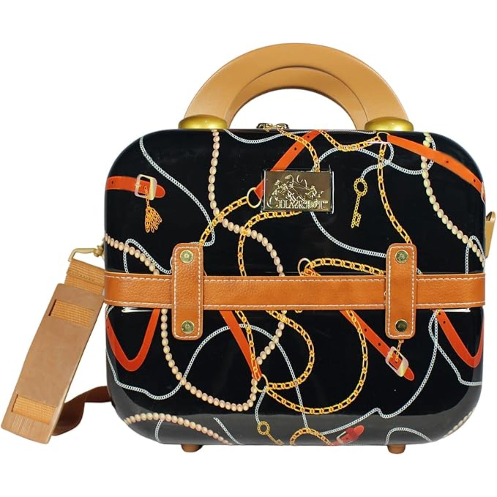 Vintage Style luggage bag set of 2 with beauty case travel bag matching color for women luggage set  and a matching Black lug