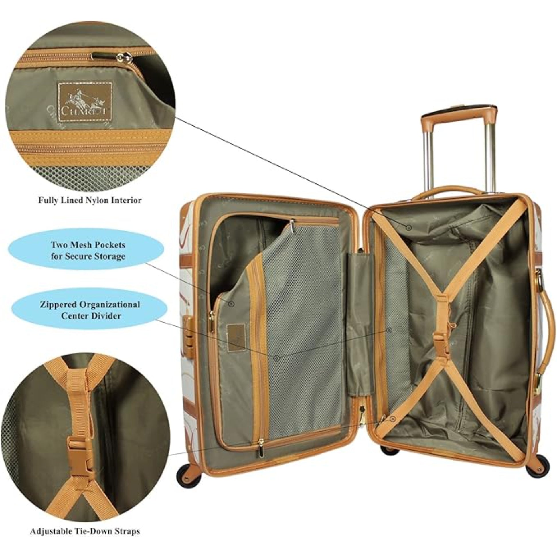 White Vintage Style luggage bag set of 2 with white accents and a matching White luggage sets and travel bags uae and luggage