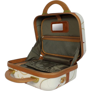 White Vintage Style luggage bag set of 2 with white beauty case matching color for women luggage set  and a matching White lu