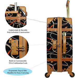Vintage Style luggage bag set of 2 with beauty case travel bag matching color for women luggage set  and a matching Black lug