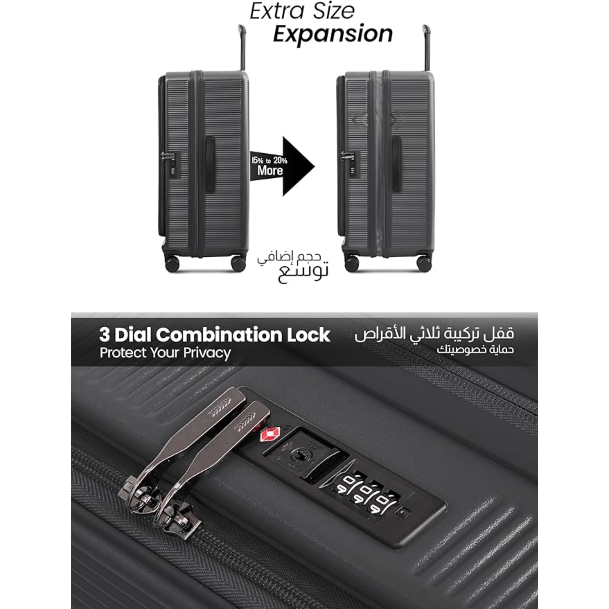 Luggage Set of 2 Meridian Small 10KG & Large 30KG ABS+PC
