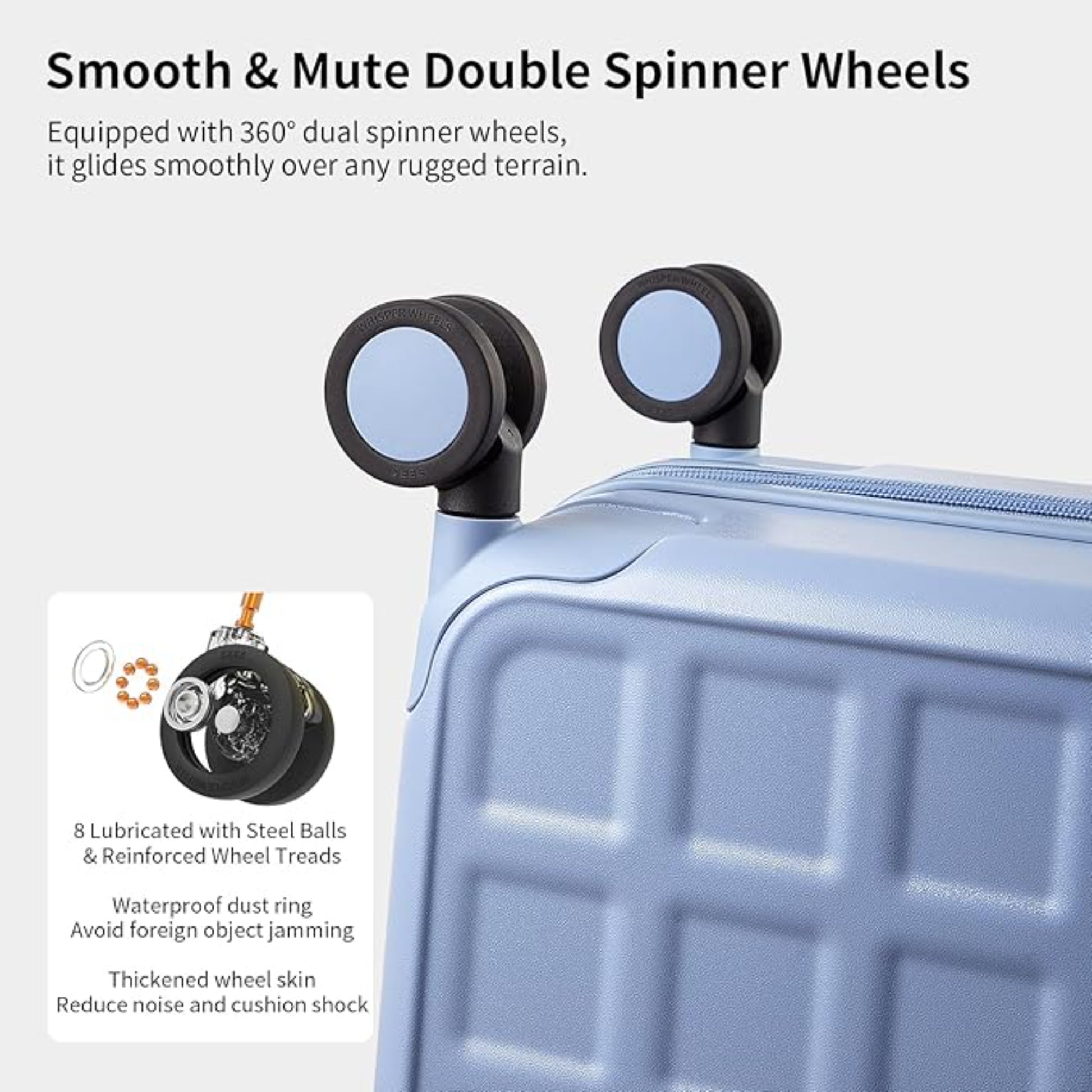 Luggage Set of 2 Suitcase Envoy 8 Spinner Wheels Travel Suitcase Bag