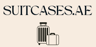 Logo of SUITCASES.AE with two suitcases on a beige background
