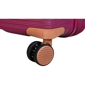 Close-up of a trolly bag wheel on a white background