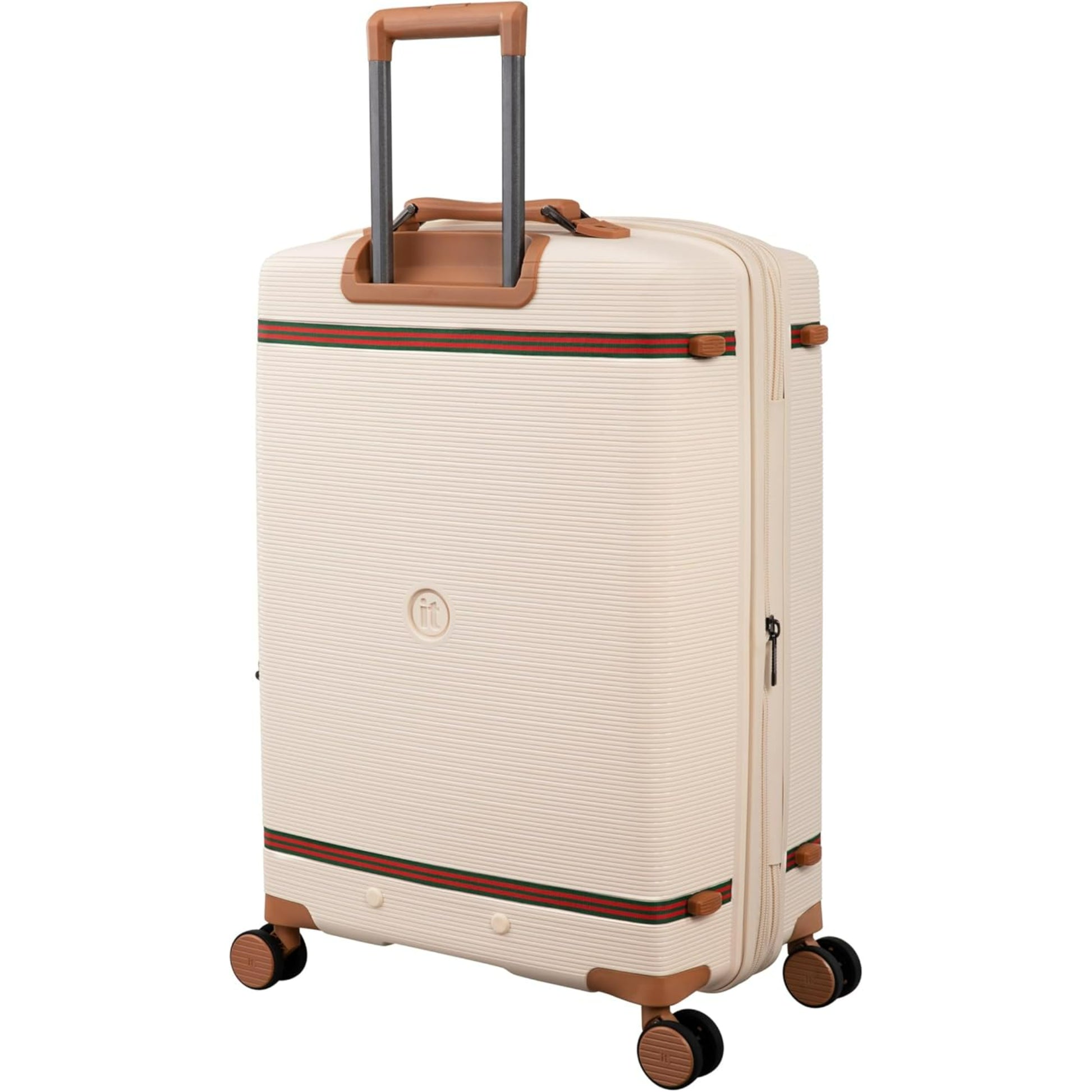 Beige luggage bag 30kg with brown accents on a white background