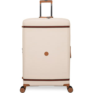 Beige luggage bag 30kg with brown accents on a white background
