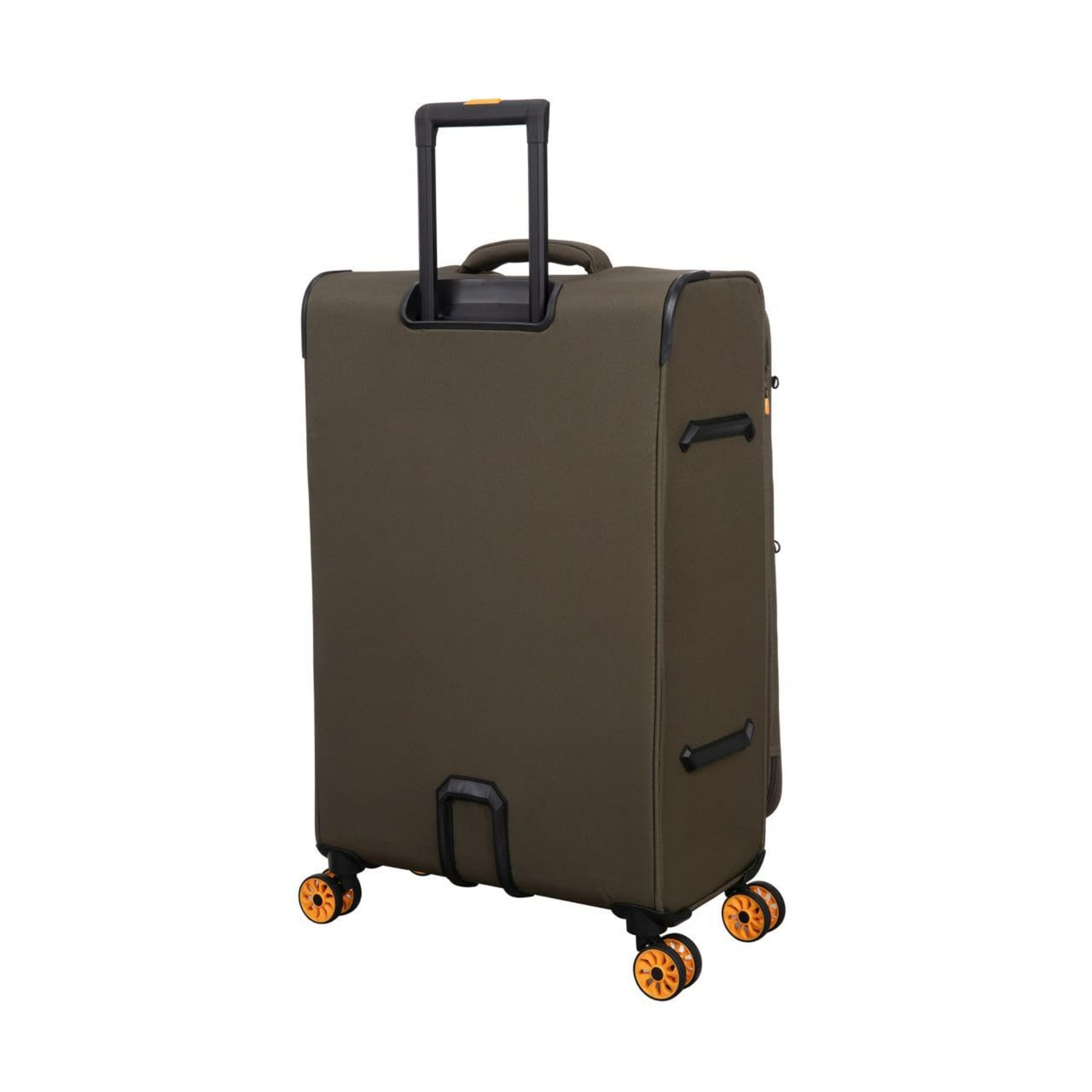 Brown travel bag for men with wheels on a white background