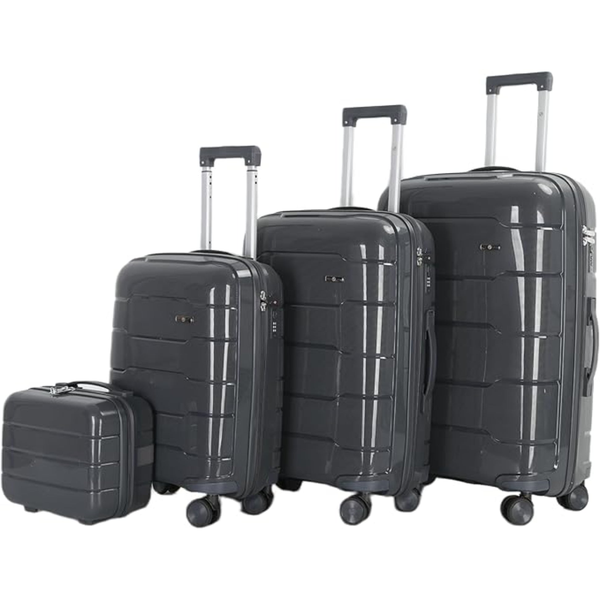 HT 4-Piece Luggage Set Prism Suitcase Trolley Hard Luggage Sets With 1 Year Warranty