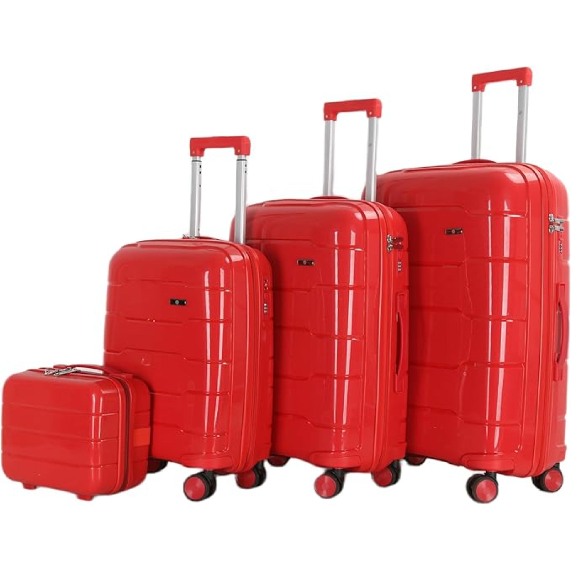 HT 4-Piece Luggage Set Prism Suitcase Trolley Hard Luggage Sets With 1 Year Warranty
