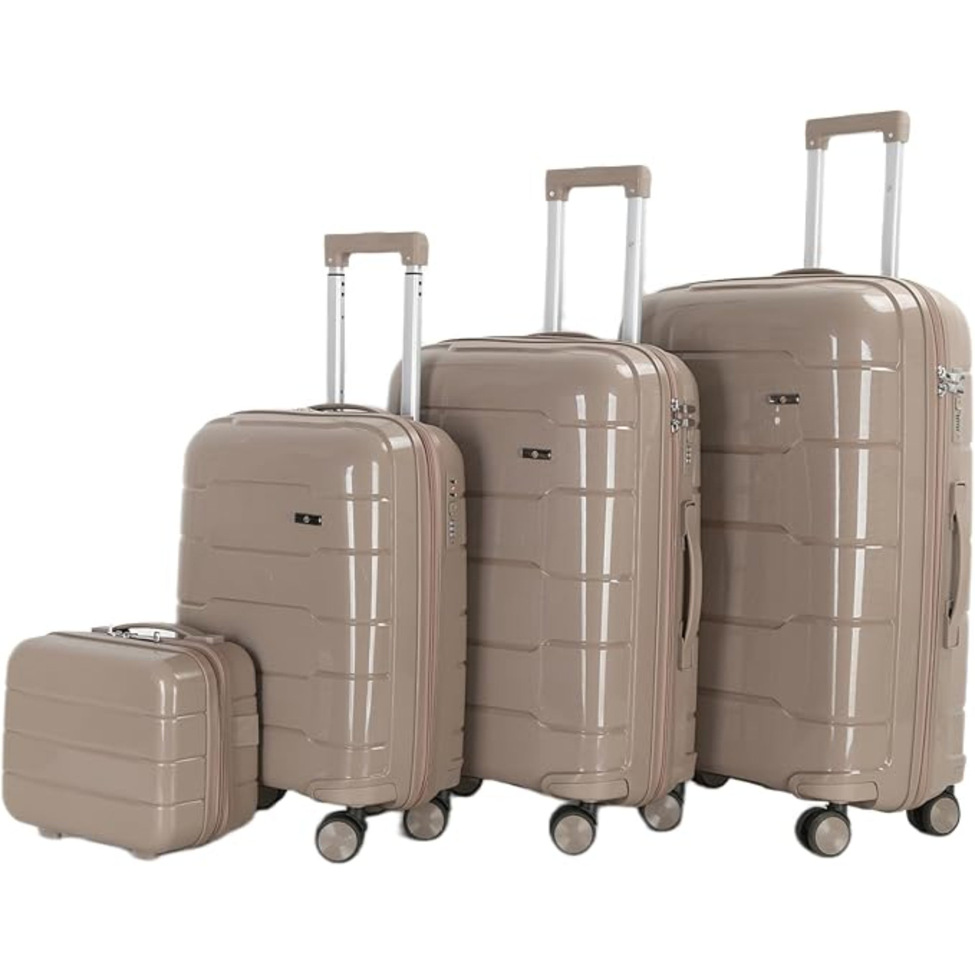 HT 4-Piece Luggage Set Prism Suitcase Trolley Hard Luggage Sets With 1 Year Warranty