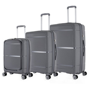 HT Large Luggage 3 Piece Set Navigator PP Hardside Family Set Travel Bags