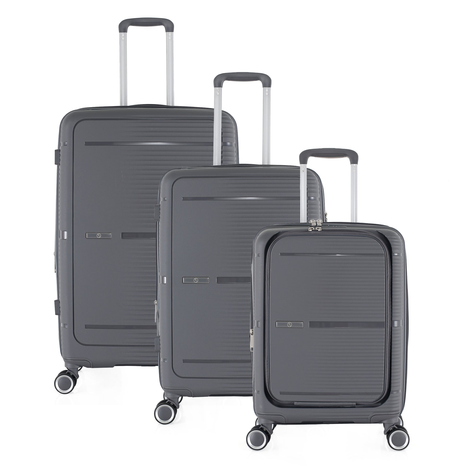 HT Large Luggage 3 Piece Set Navigator PP Hardside Family Set Travel Bags