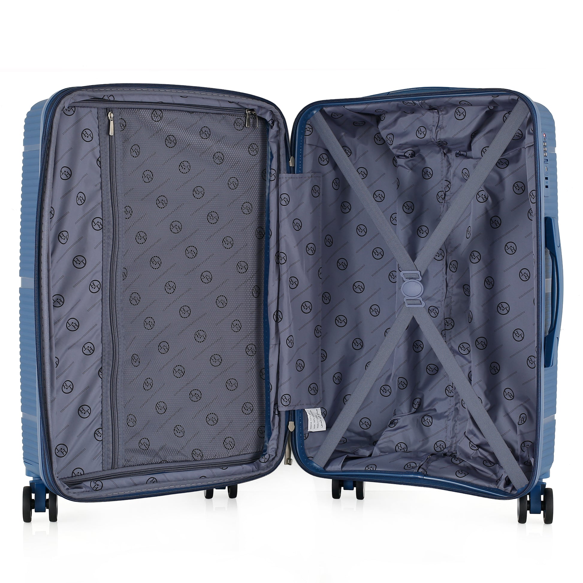 HT Large Luggage 3 Piece Set Navigator PP Hardside Family Set Travel Bags