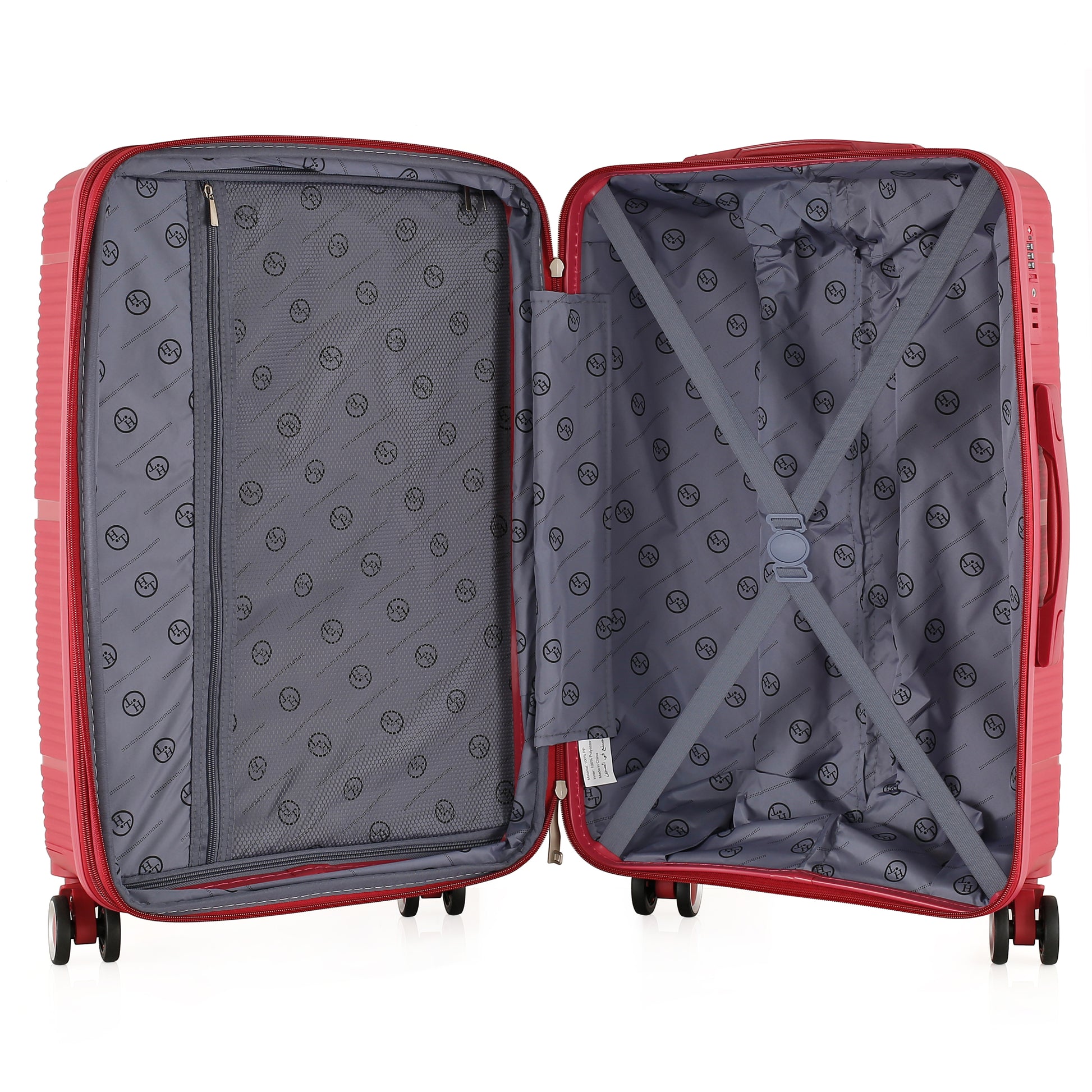 HT Large Luggage 3 Piece Set Navigator PP Hardside Family Set Travel Bags