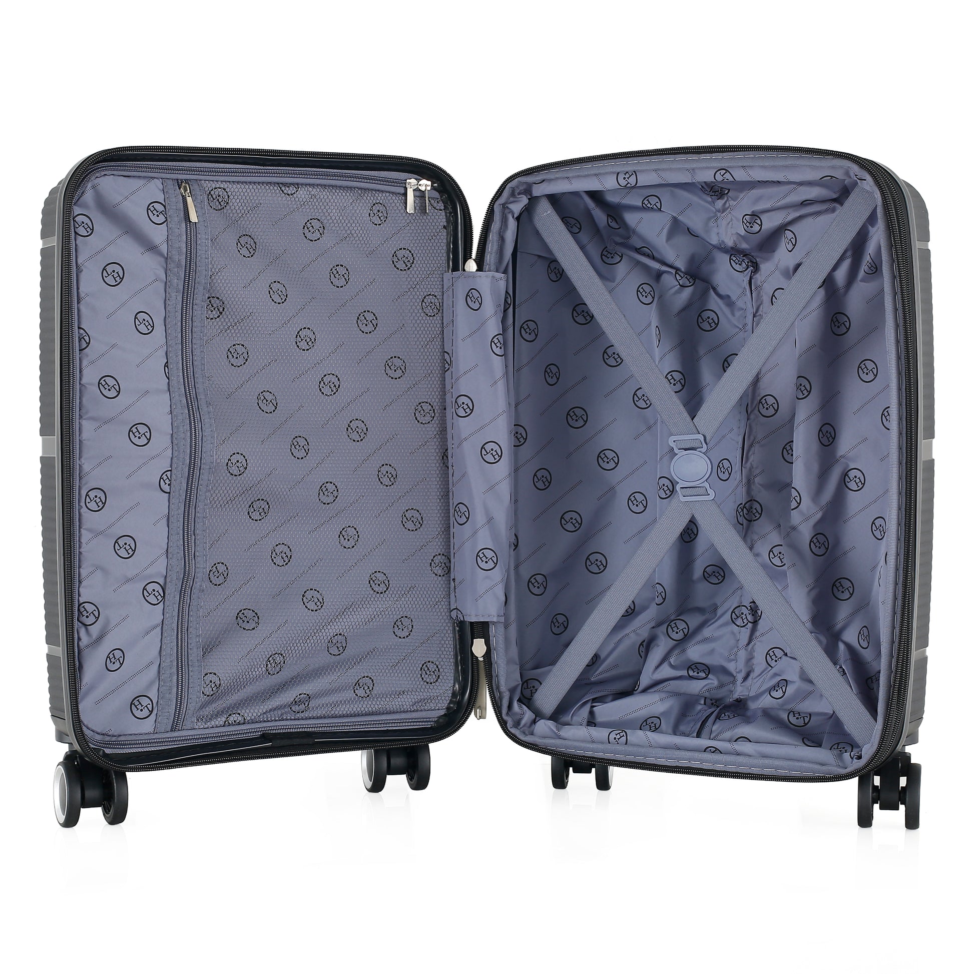 HT Large Luggage 3 Piece Set Navigator PP Hardside Family Set Travel Bags