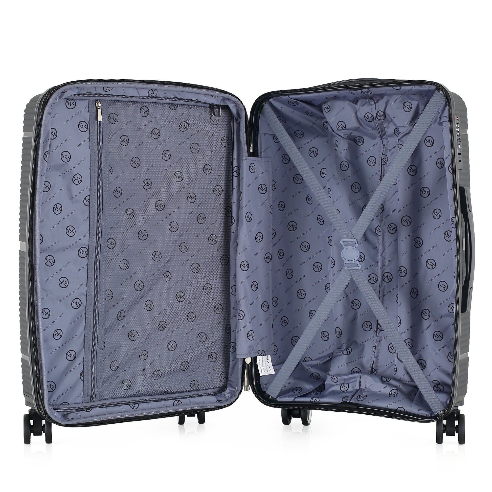 HT Large Luggage 3 Piece Set Navigator PP Hardside Family Set Travel Bags