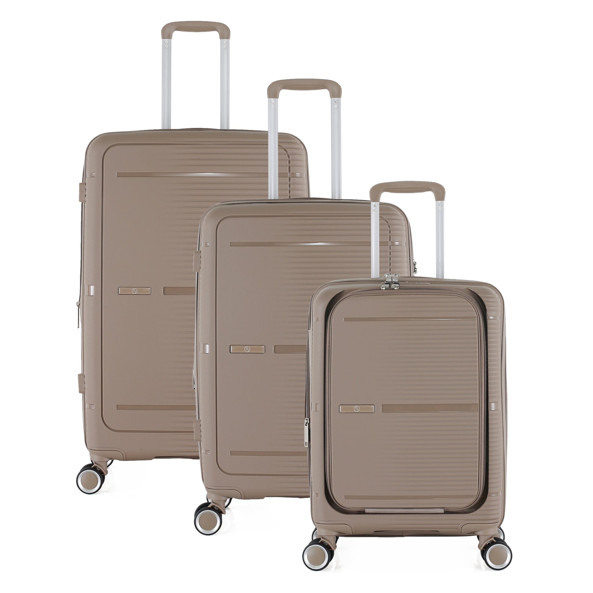 HT Large Luggage 3 Piece Set Navigator PP Hardside Family Set Travel Bags