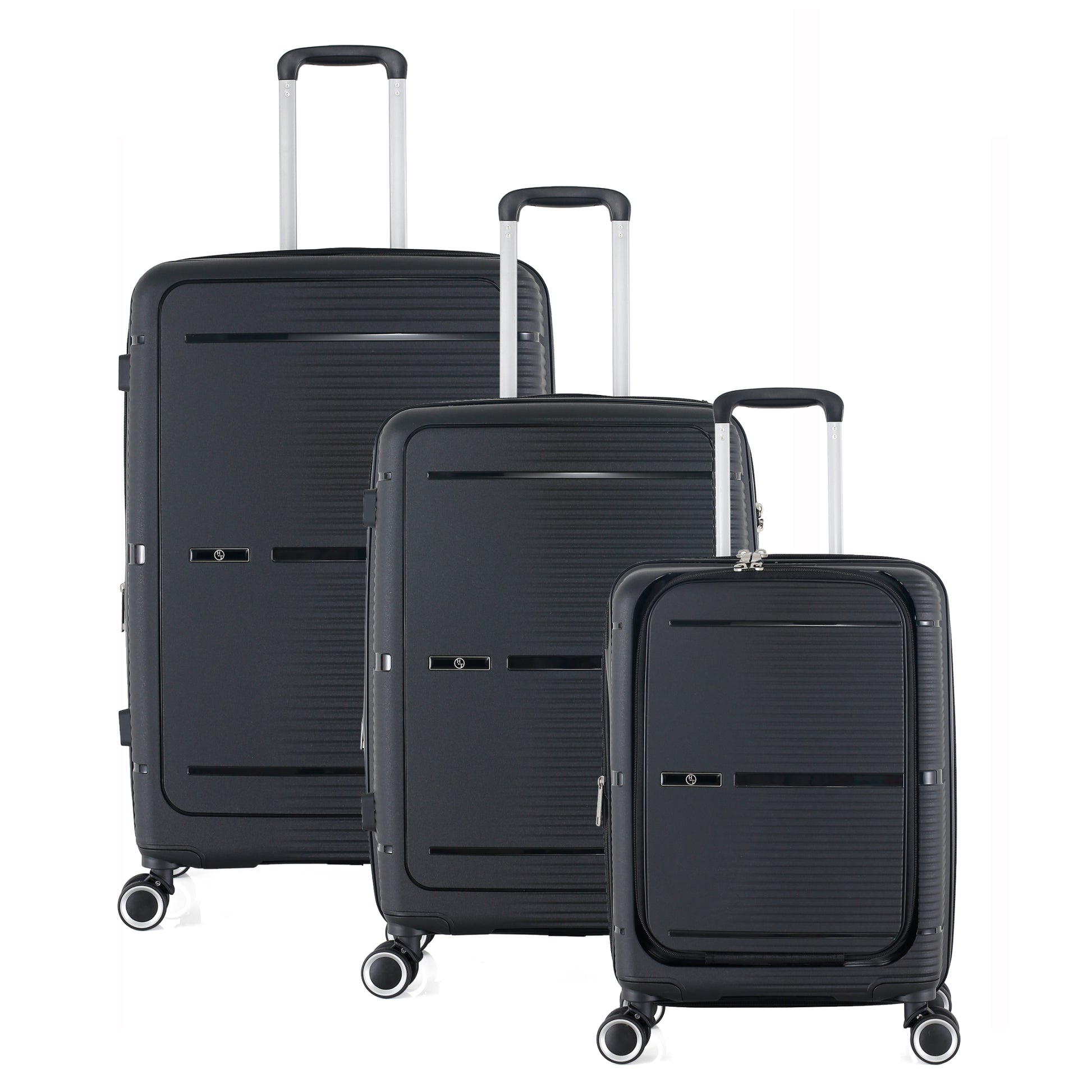 HT Large Luggage 3 Piece Set Navigator PP Hardside Family Set Travel Bags