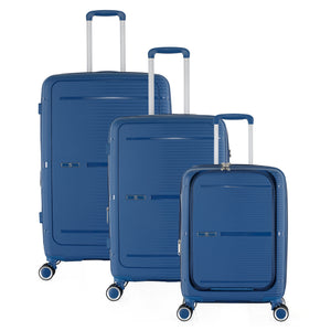 HT Large Luggage 3 Piece Set Navigator PP Hardside Family Set Travel Bags