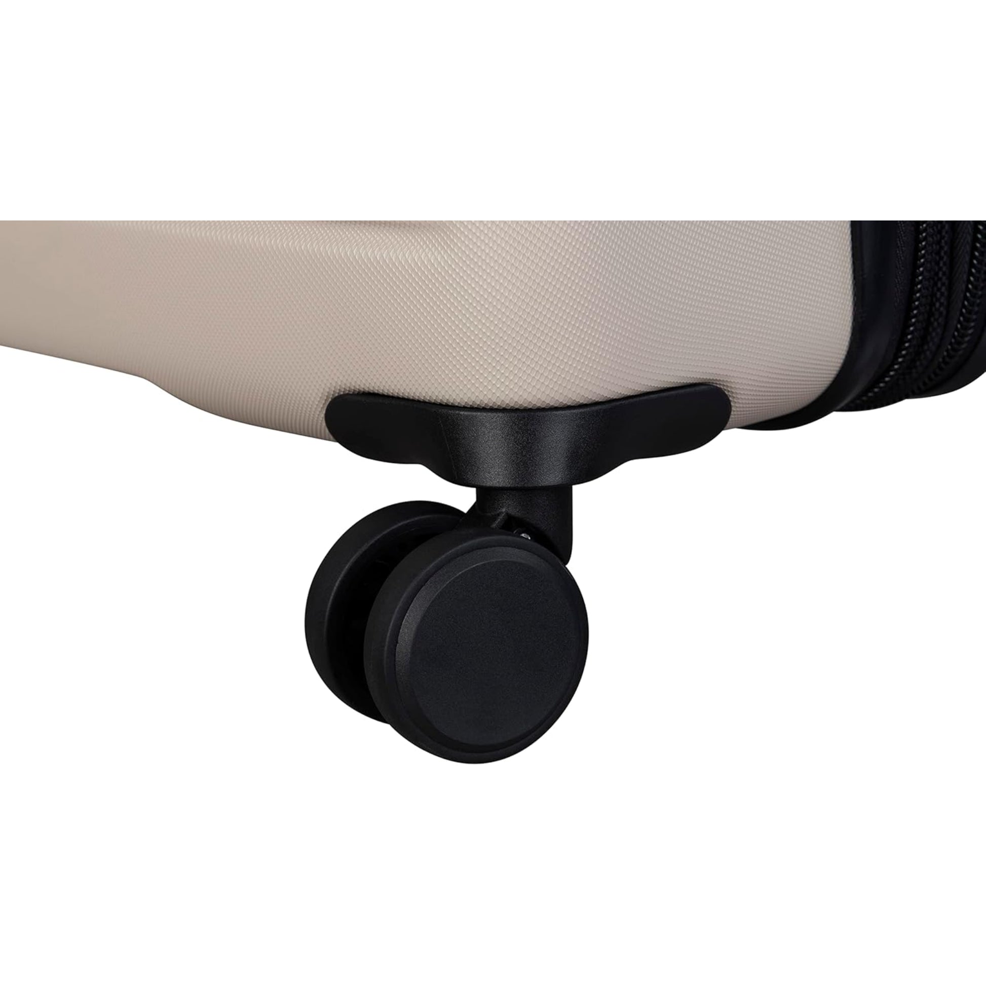 Close-up of a chair's wheel on a white background